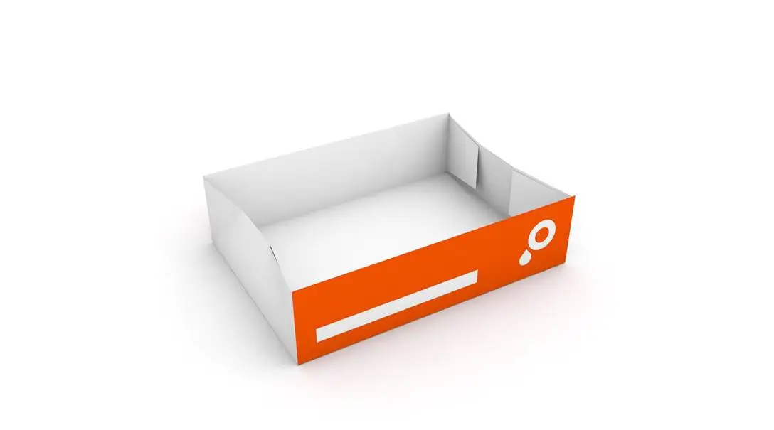 Artikel Faltschachtel mit 4-Punkt-Klebung offen